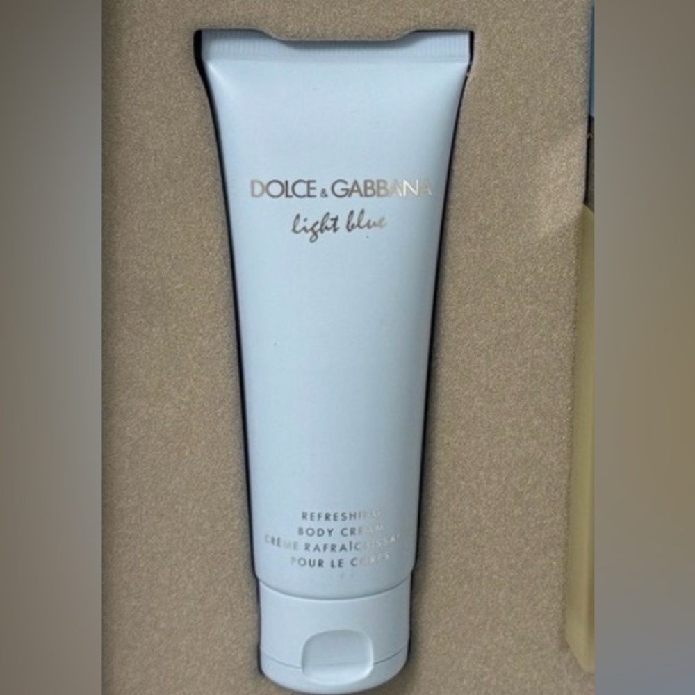 Dolce & Gabbana Light Blue Cream in Pale Blue and Gold Packaging 2.5 oz
